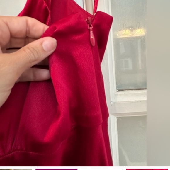 Ann Taylor 100% Silk Vibrant Cranberry Red Cocktail Dress Women’s Size 6 Small S - Picture 3 of 5